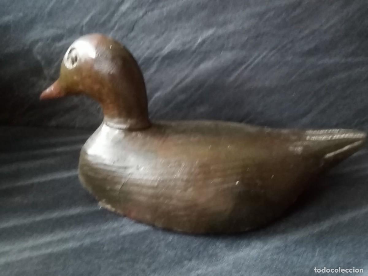 Vintage: Pato reclamo de madera antiguo. - Foto 4