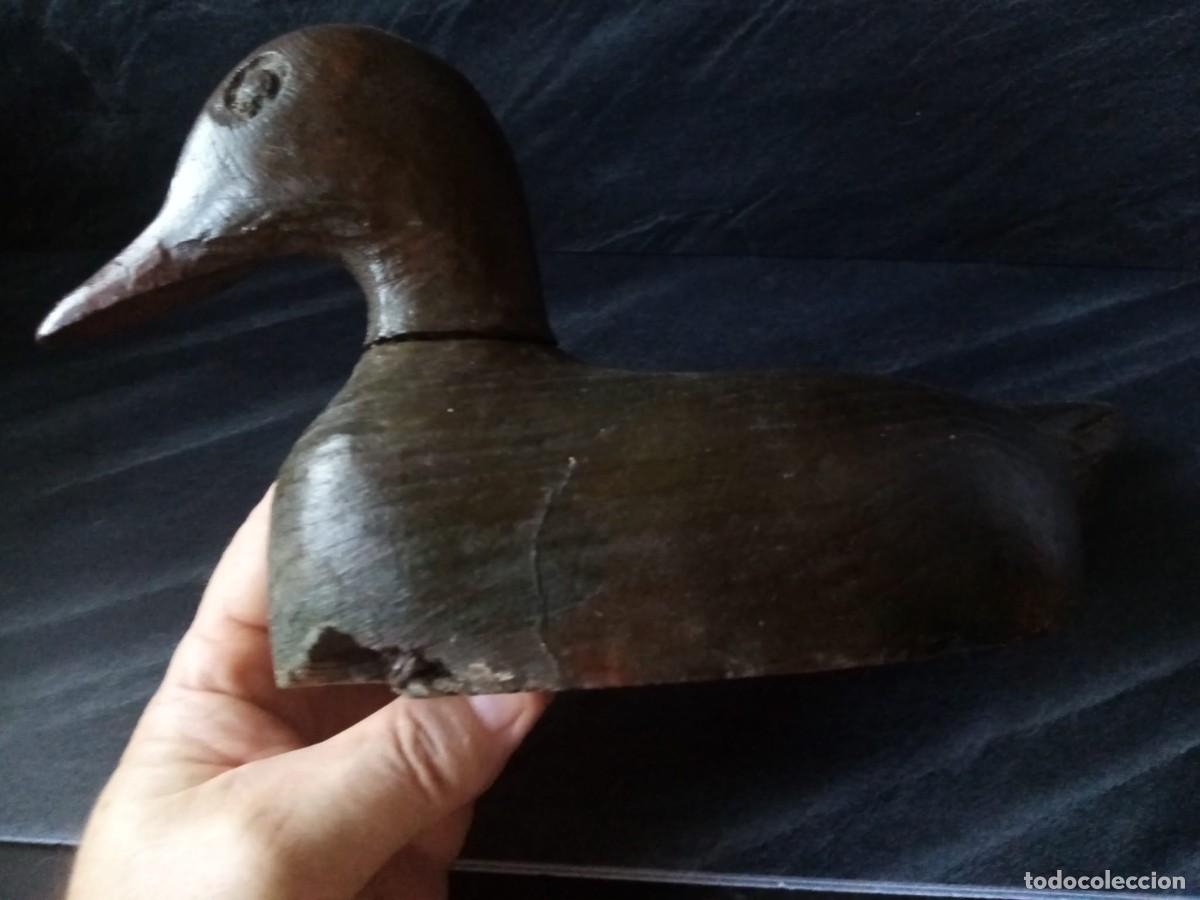 Vintage: Pato reclamo de madera antiguo. - Foto 5
