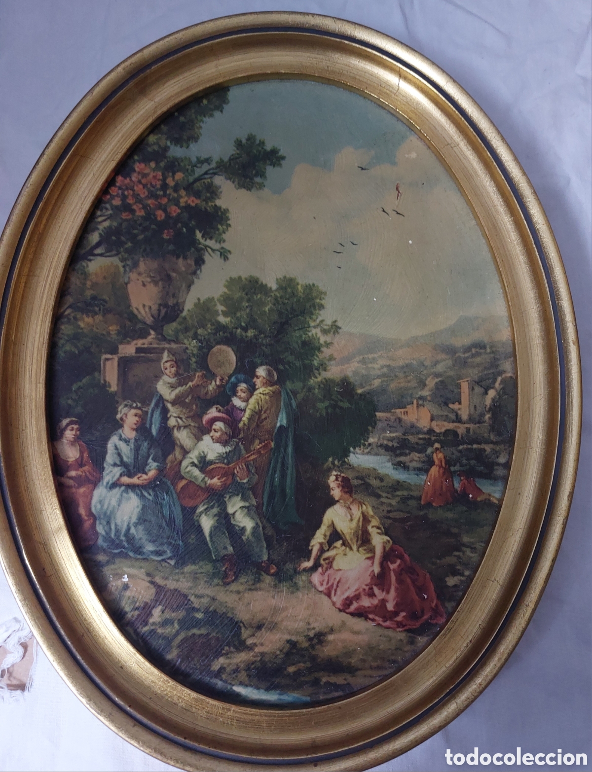 Vintage: L&aacute;mina barnizada costumbrista