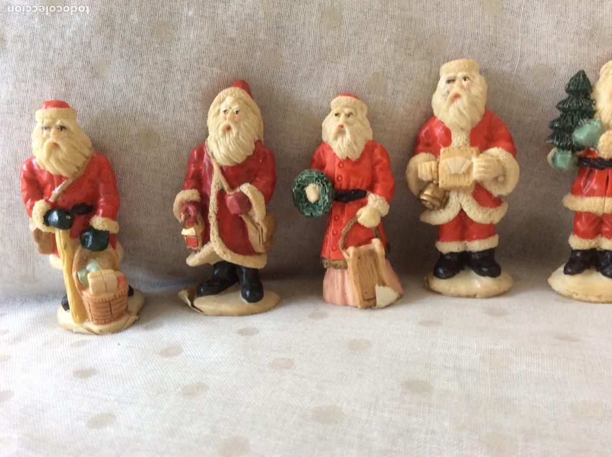 Vintage: Lote de 10 figurillas Santa Claus con el precio original de 75 ptas