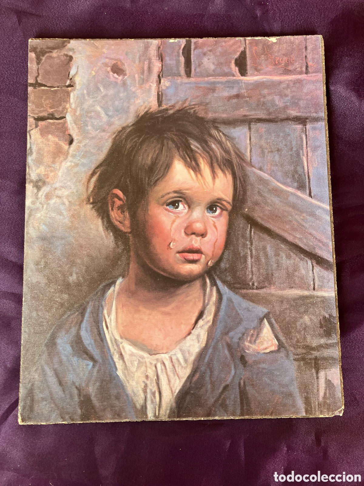 Vintage: Lamina de Ni&ntilde;o llorando