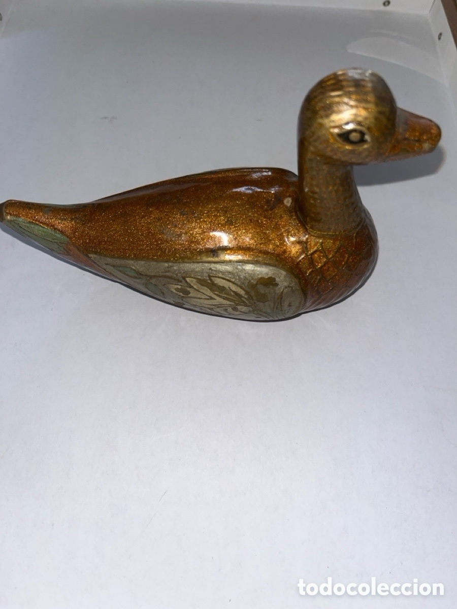 Vintage: Pato esmaltado de bronce - Foto 1