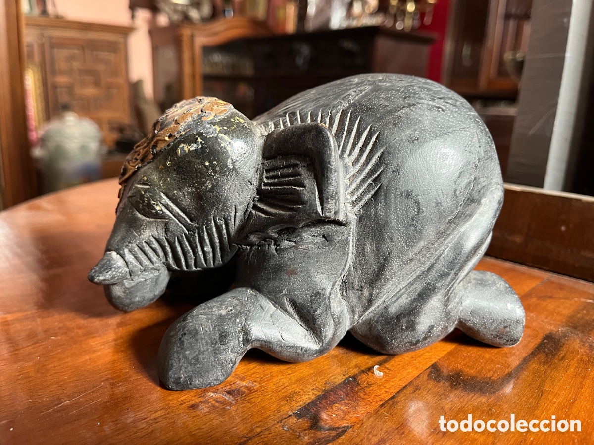Vintage: Elefante de madera indio. - Foto 3