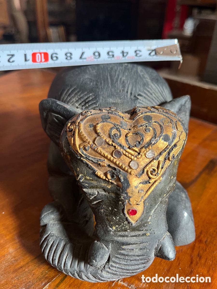 Vintage: Elefante de madera indio. - Foto 6