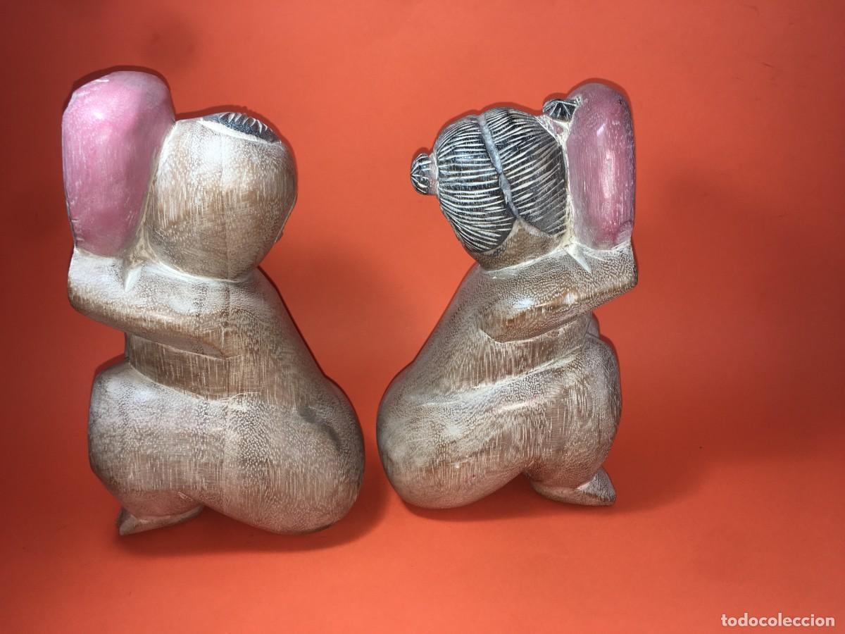 Vintage: PAREJA DE APOYALIBROS DE MADERA - Foto 2