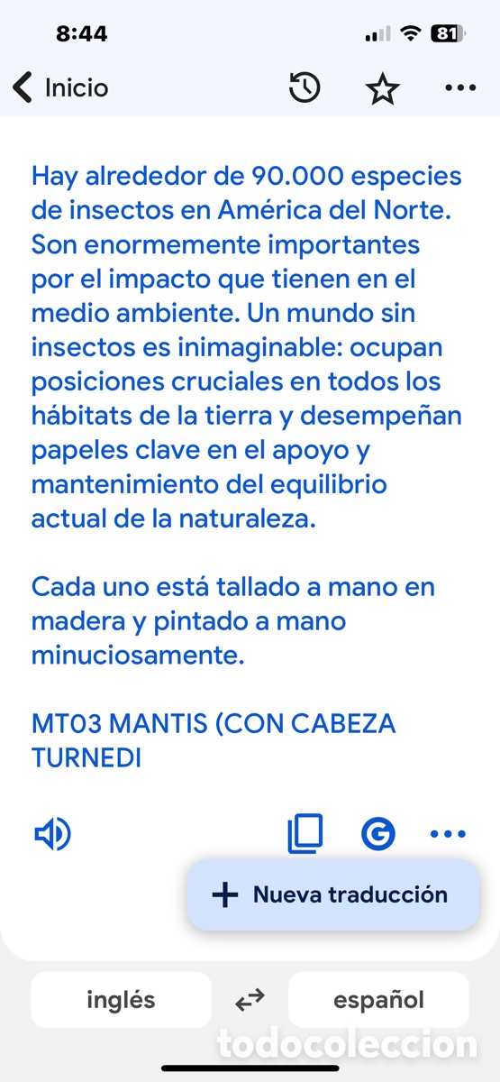 Vintage: Mantis tallada a mano Colombia - Foto 6