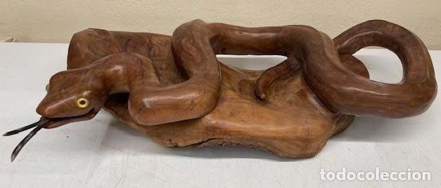 Vintage: Serpiente tallada en madera - Foto 2