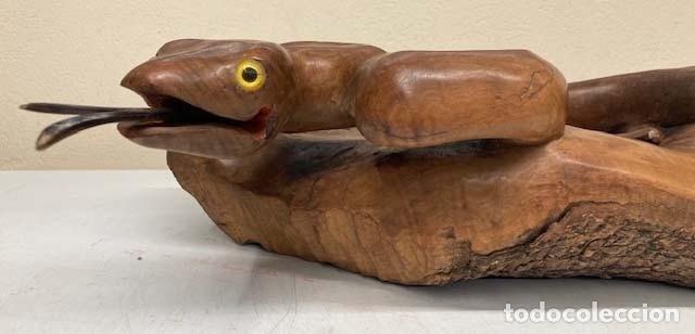 Vintage: Serpiente tallada en madera - Foto 3