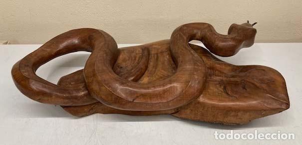 Vintage: Serpiente tallada en madera - Foto 6