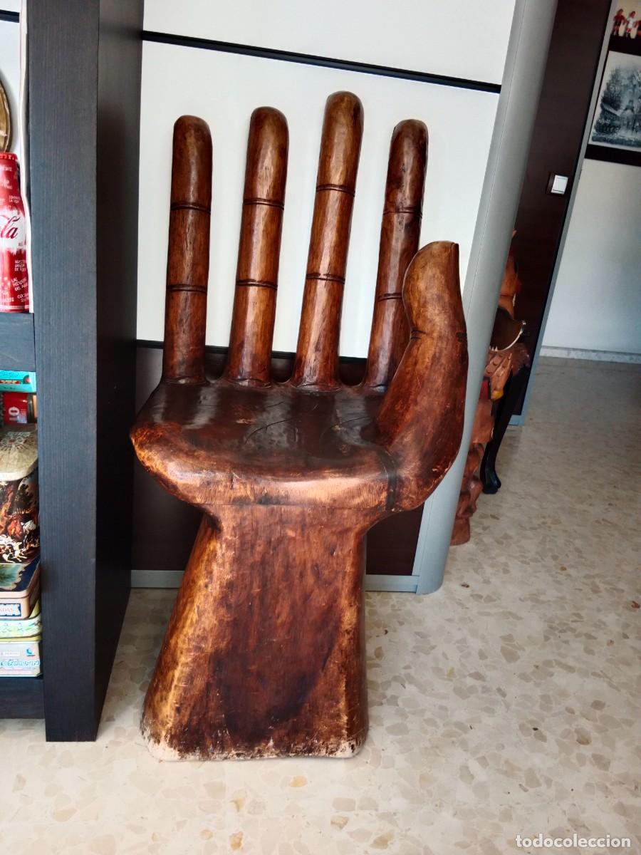 Vintage: PRECIOSA SILLA DE DISE&Ntilde;O DE MADERA NOBLE DE ALTA DENSIDAD : EBANO, ROBLE, MOBILA,... - FORMA DE MANO