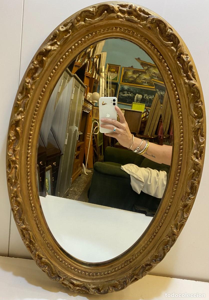 espejo ovalado - marco de madera - Acheter Autres objets de décoration  vintage sur todocoleccion