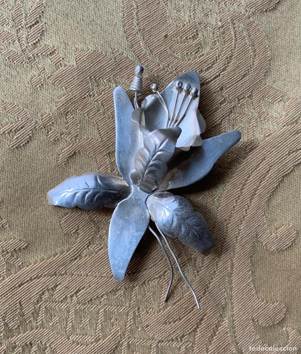 Vintage: BROCHE PLATA LEY ORQU&Iacute;DEA MEXICO - Foto 1