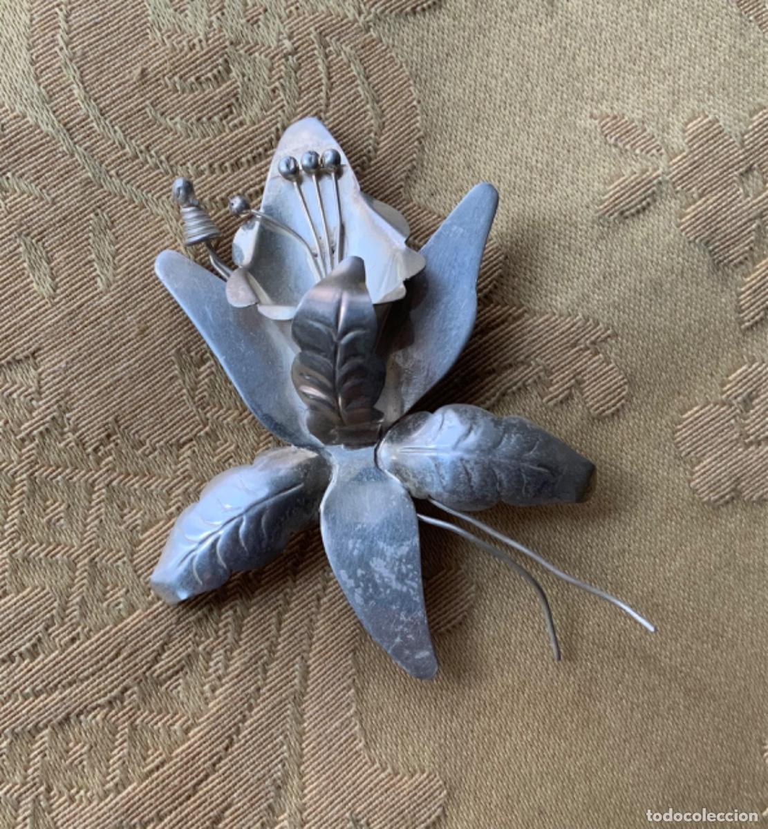 Vintage: BROCHE PLATA LEY ORQU&Iacute;DEA MEXICO - Foto 3