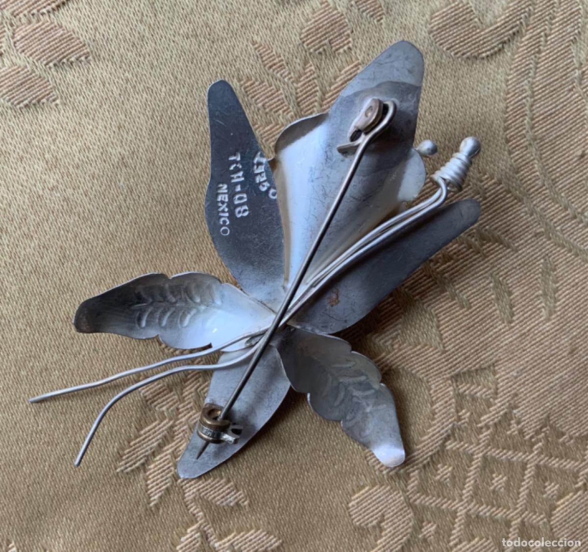 Vintage: BROCHE PLATA LEY ORQU&Iacute;DEA MEXICO - Foto 4