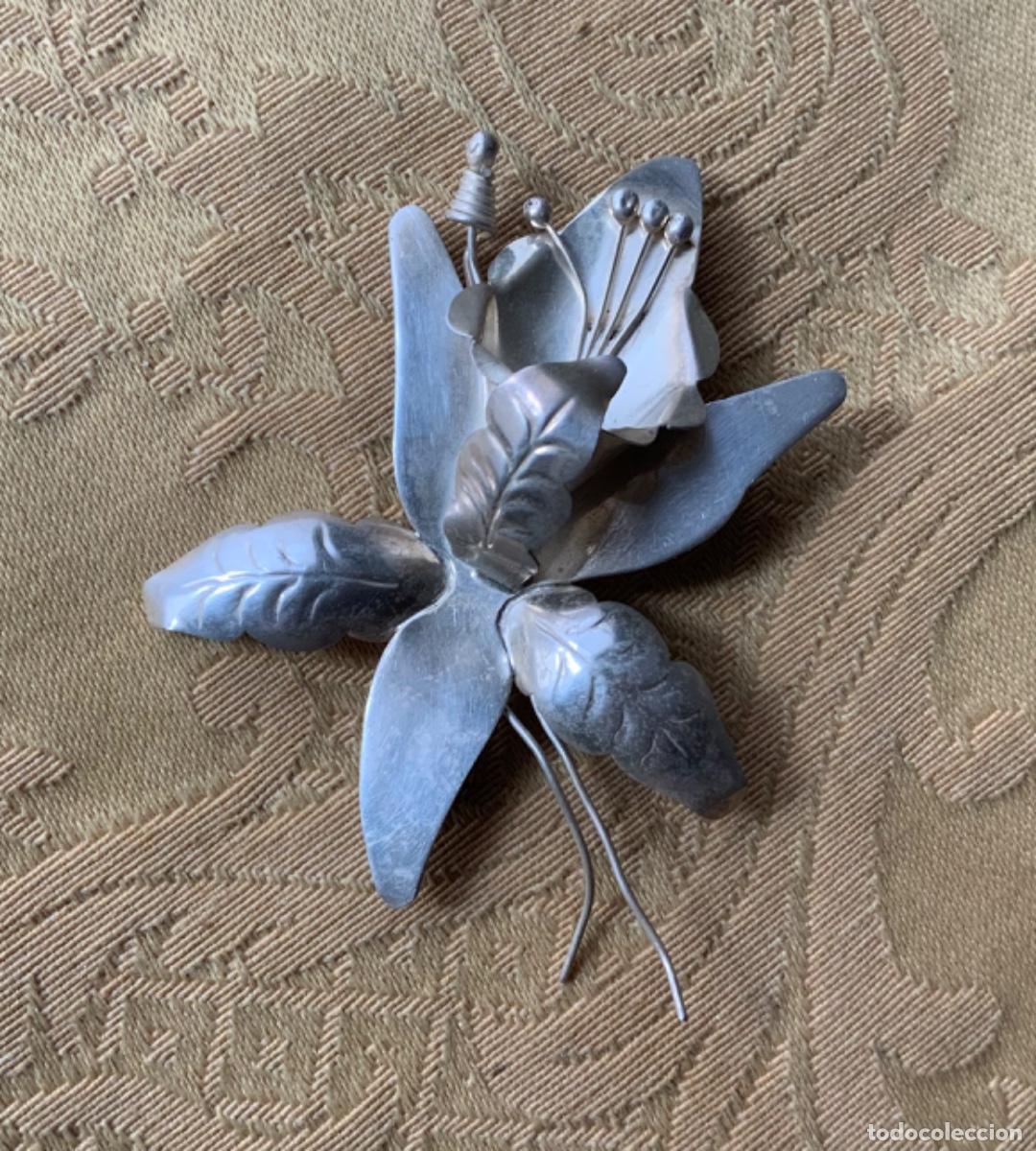 Vintage: BROCHE PLATA LEY ORQU&Iacute;DEA MEXICO - Foto 5