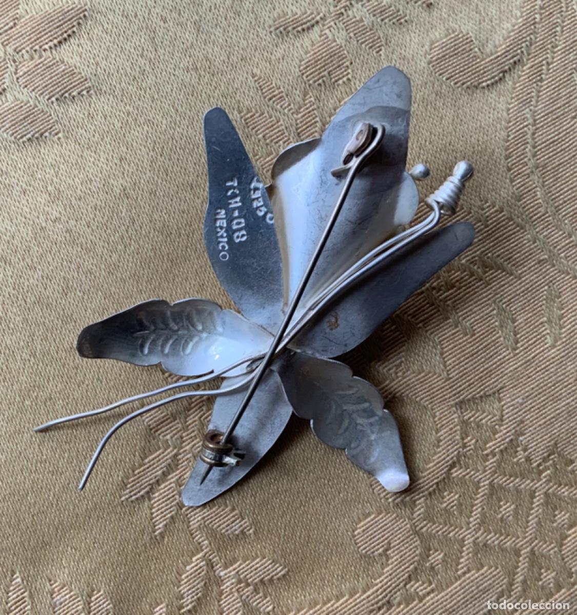 Vintage: BROCHE PLATA LEY ORQU&Iacute;DEA MEXICO - Foto 8