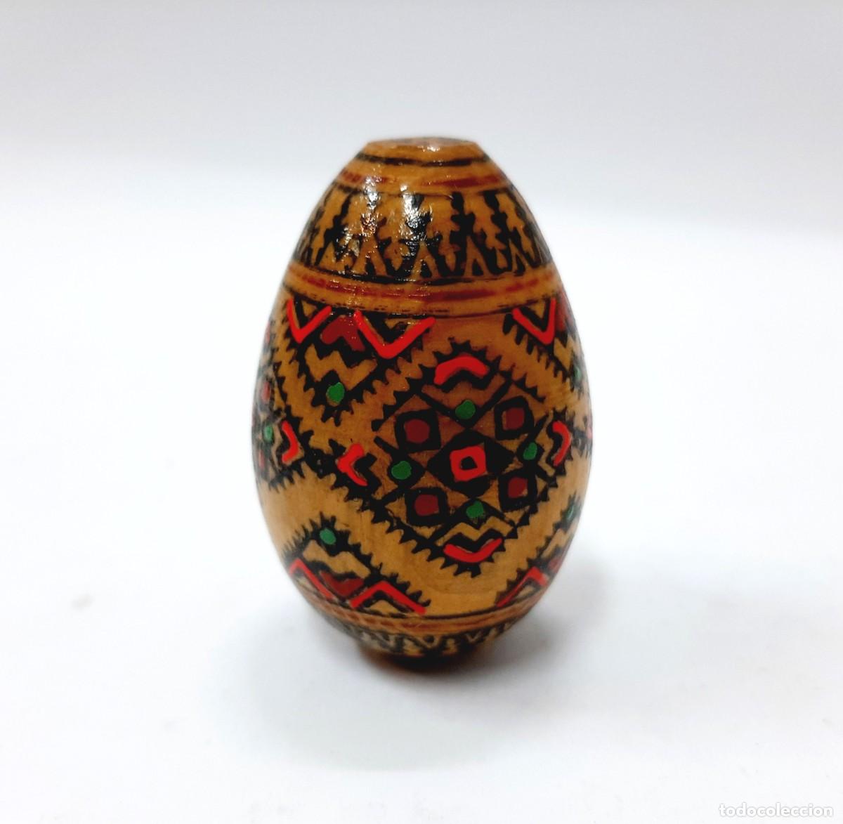 Vintage: Huevo de madera de Pascua de pirograbado vintage(8.4)