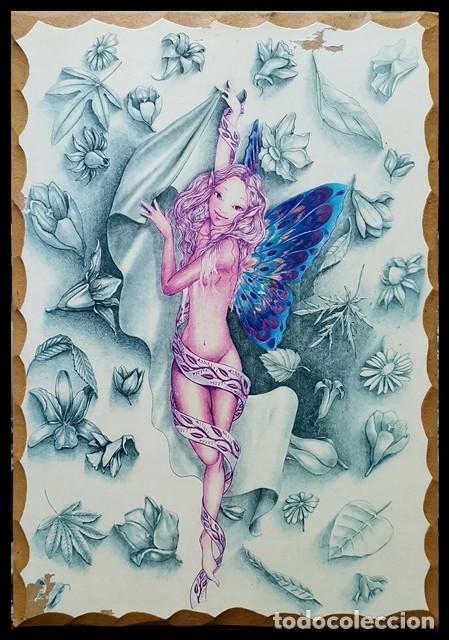Vintage: REPRODUCCION DIBUJO FANTASTICO LA HADA DEL BAILE - CUADRO-696