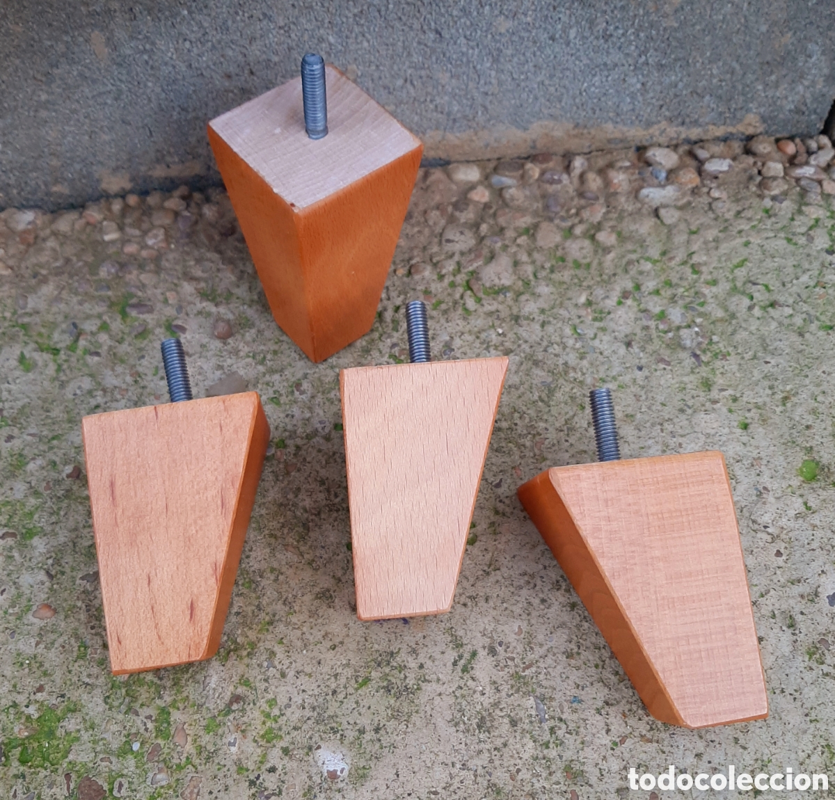 Vintage: Lote de 4 patas de madera haya, mueble