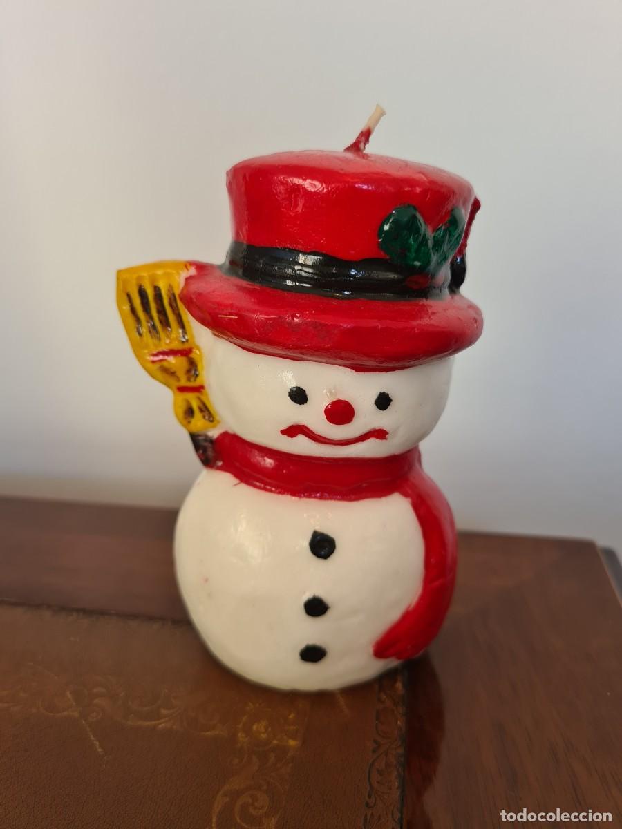 Vintage: VELA NAVIDAD MU&Ntilde;ECO DE NIEVE - Foto 1