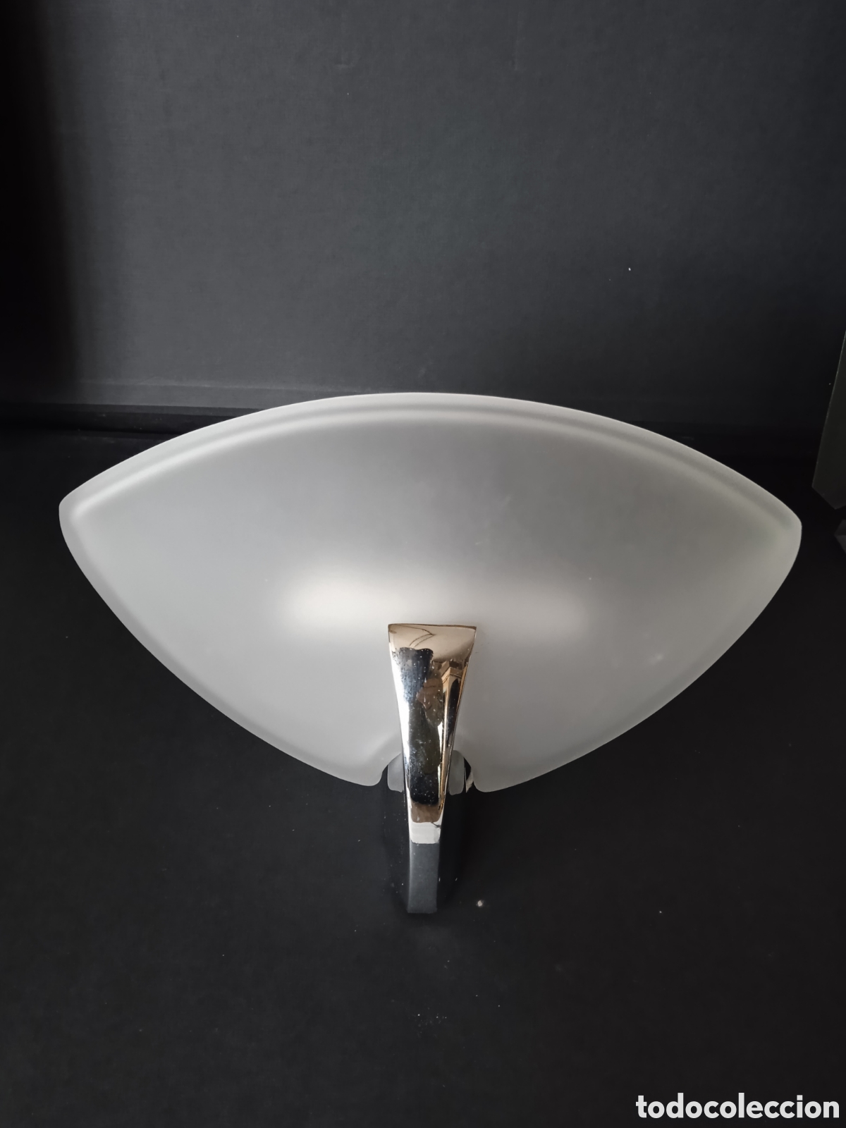 Vintage: APLIQUE DE PARED DE CRISTAL Y METAL CROMADO. TENGO 9.