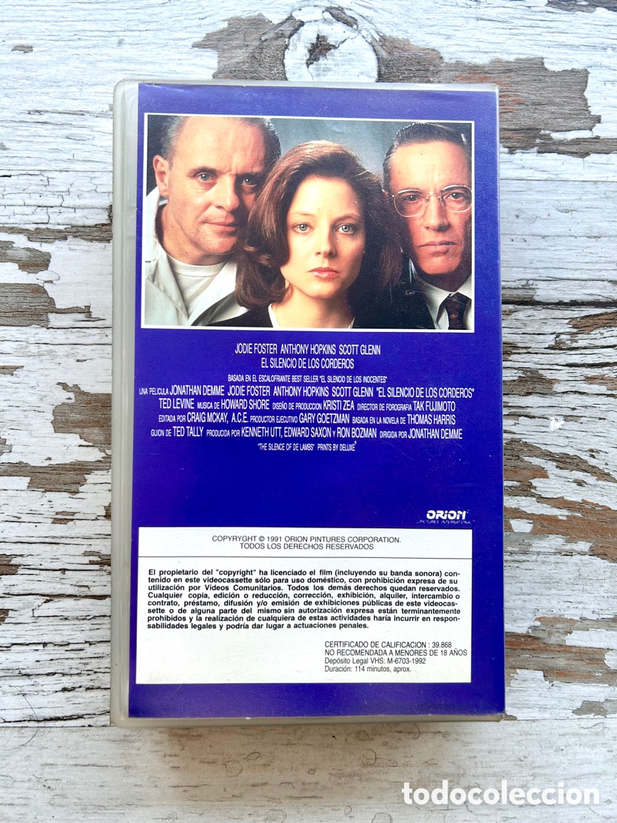 Vintage: VHS EL SILENCIO DE LOS CORDEROS - Foto 3