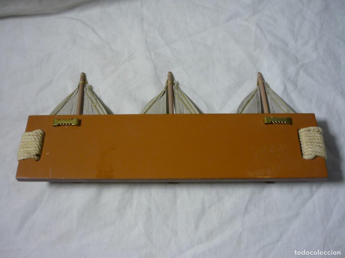 Vintage: Percha con barcos en tela, madera y cuerda - Foto 9