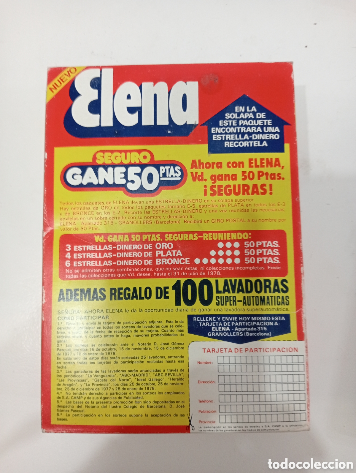 Vintage: Antiguo paquete de detergente Elena - Foto 2