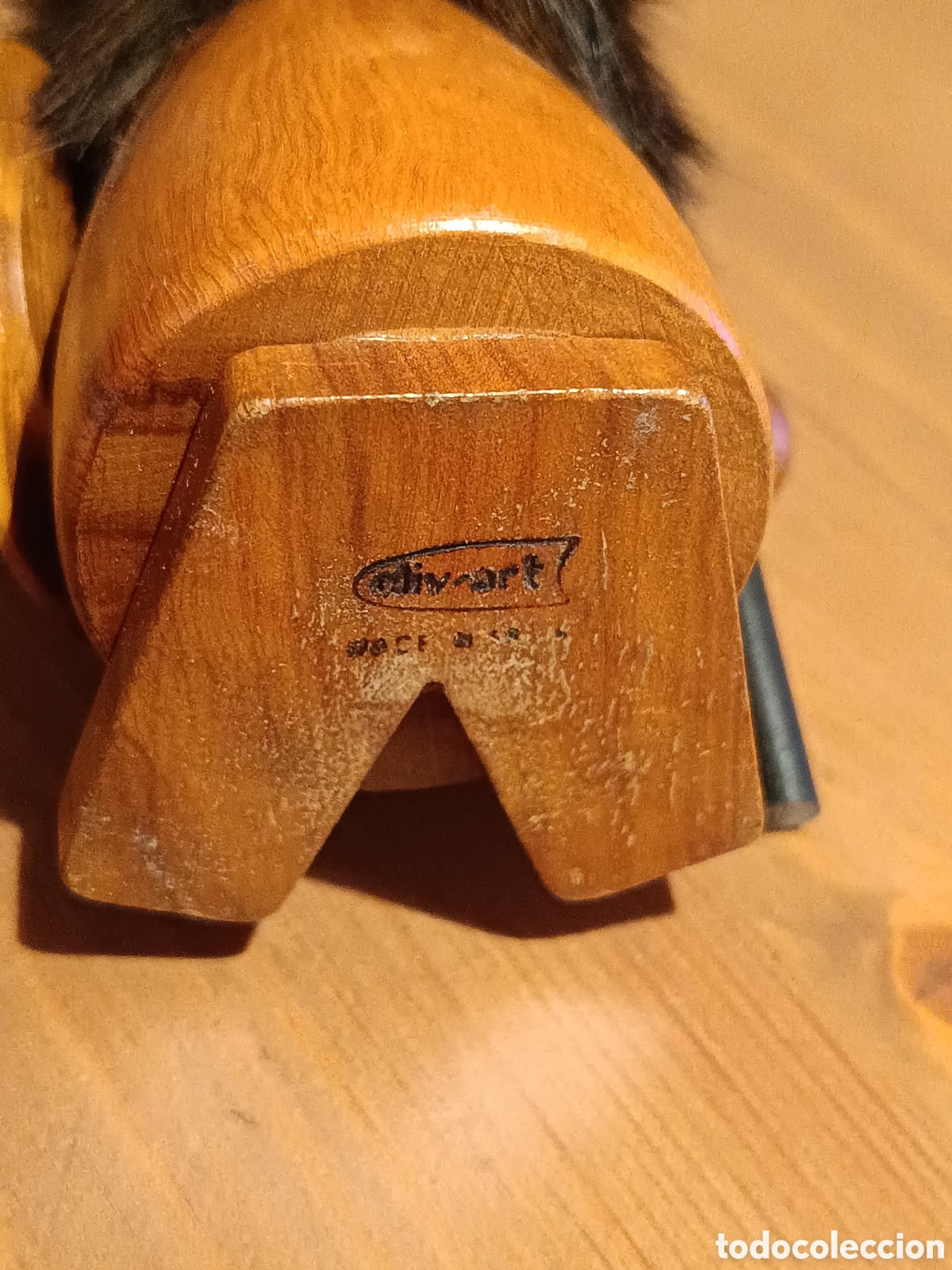 Vintage: Vikingo de madera marcado Oliv Art - Foto 3