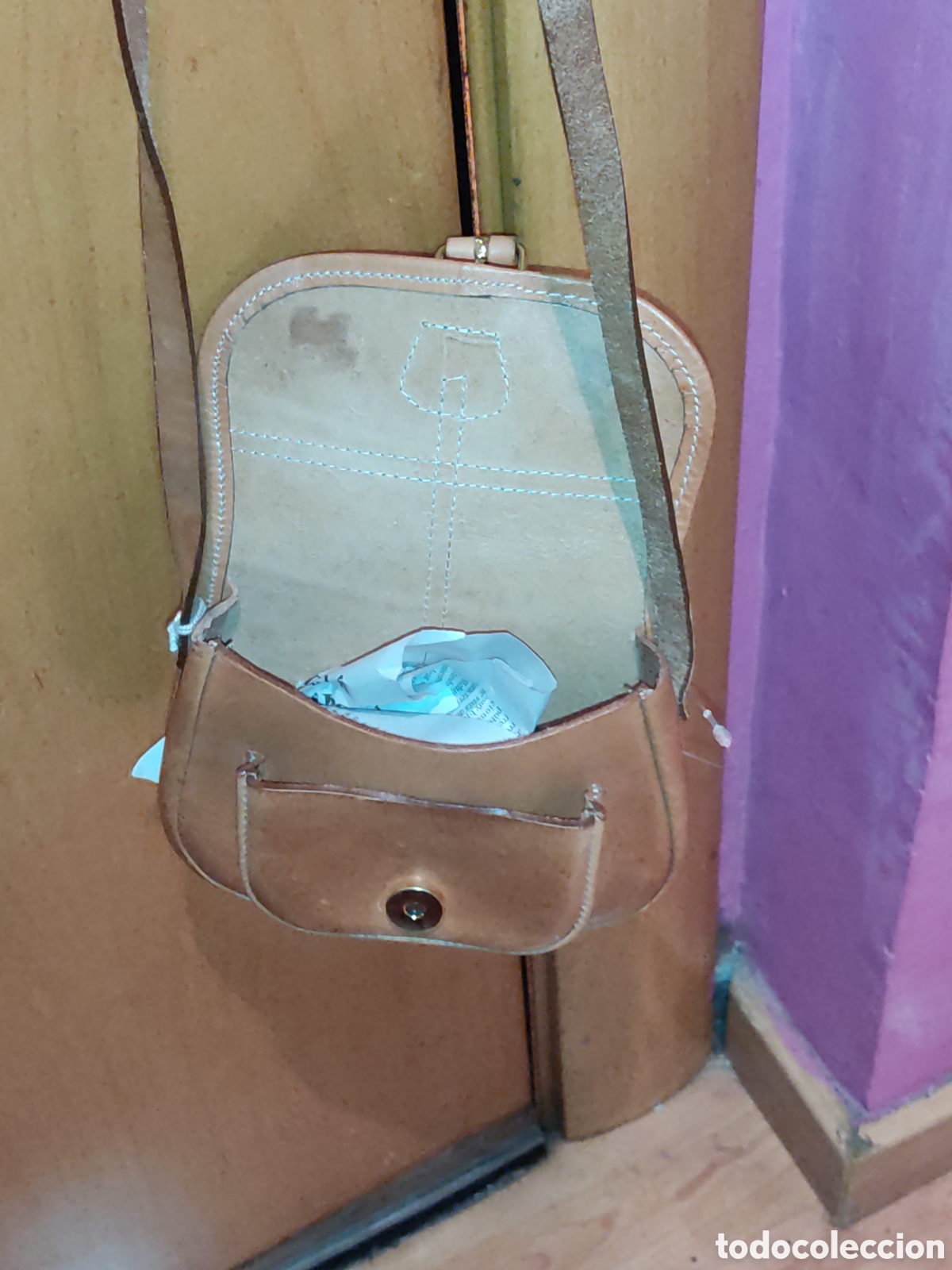 Vintage: Bolso,bolsito de piel curtida. - Foto 5