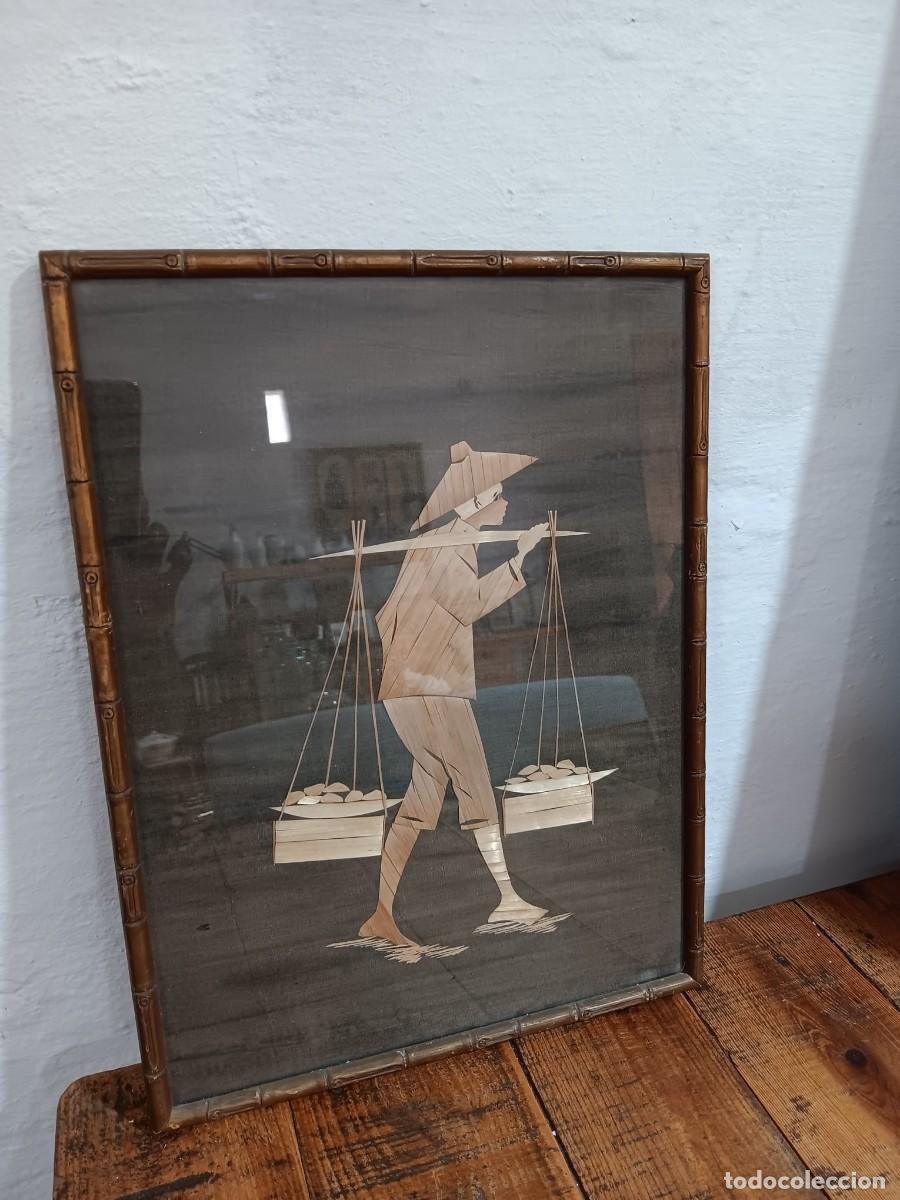 Vintage: Cuadro asiatico bamb&uacute; aut&eacute;ntico - Foto 1