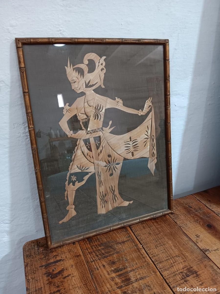 Vintage: Cuadro asiatico bamb&uacute; aut&eacute;ntico - Foto 1