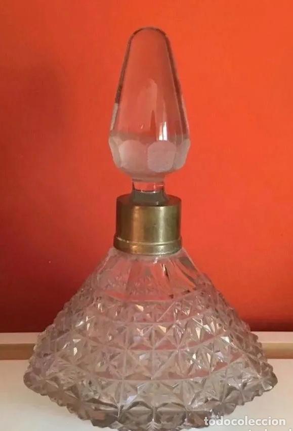 Vintage: Antigua Botella de cristal tallado y bronce - Foto 7