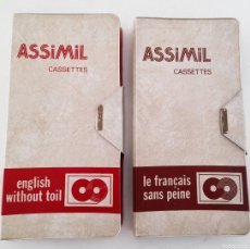 Vintage: CURSOS CASSETTES CASETES ASSIMIL ENGLISH WITHOUT TOIL FRANCAIS SANS PEINE INGLÉS FRANCÉS COMPLETOS