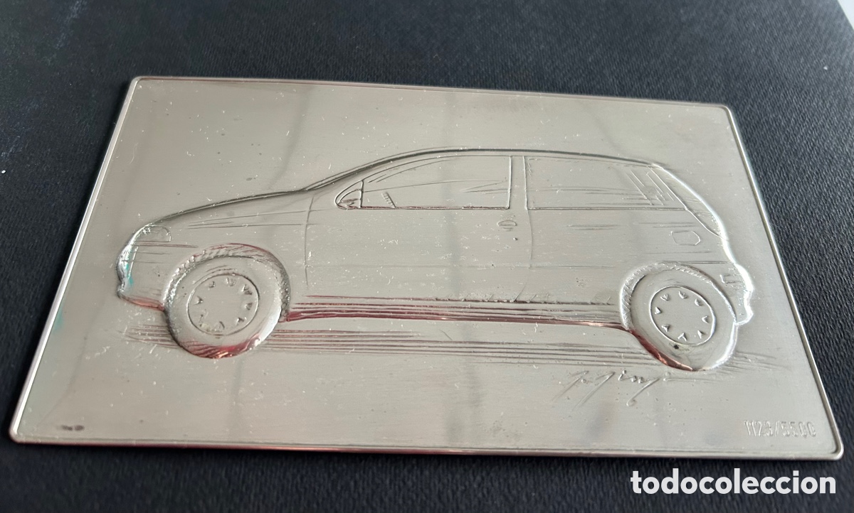 Vintage: Placa plata de ley. 15x9 vintage FIAT