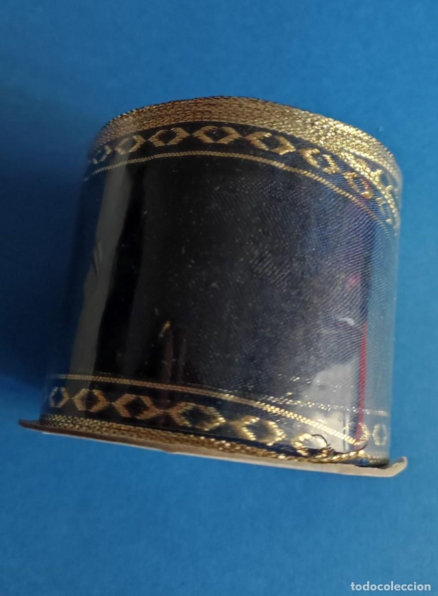 Vintage: CINTA DECORADA NAVIDAD -BONITO TEJIDO AZUL CENEFA DORADA BRILLANTE-MOLDEABLE- 2 metros-6 cm ancho