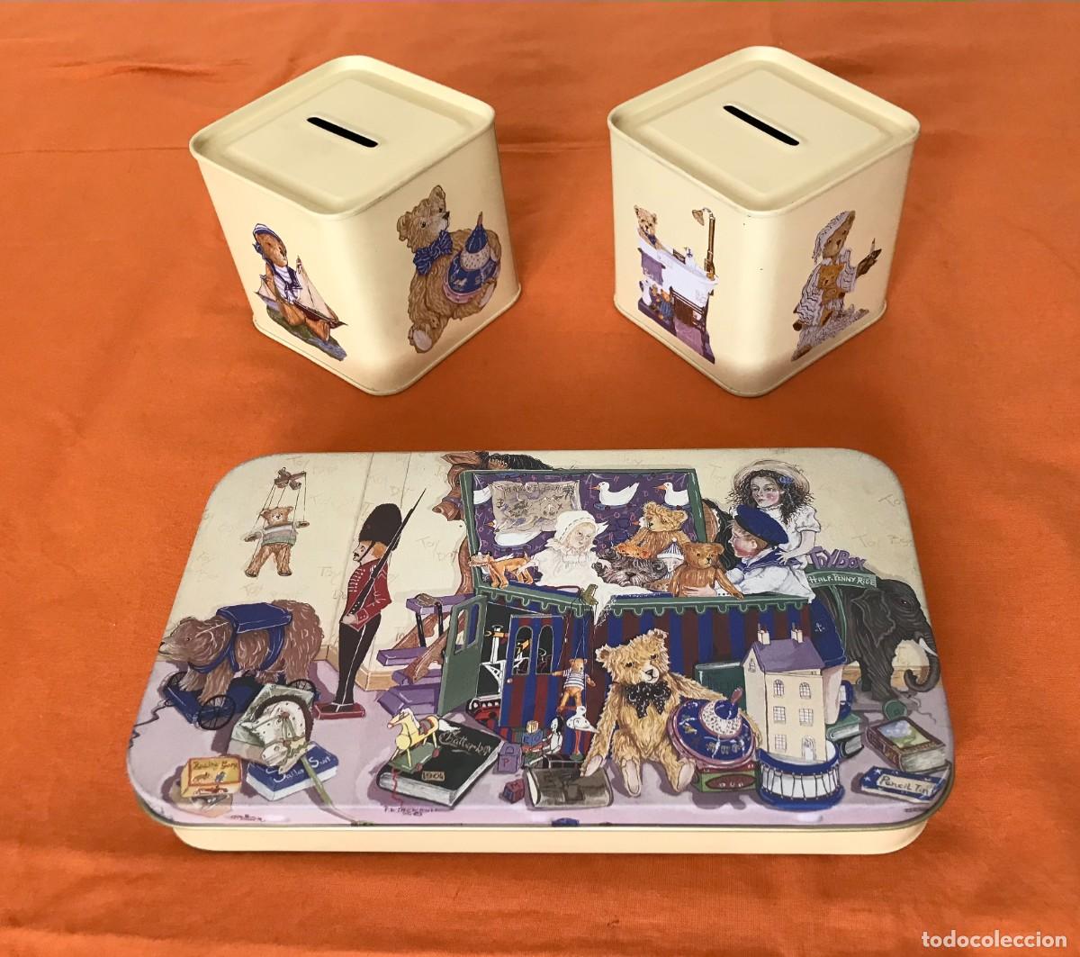 Vintage: GRUPO DE 3 ORIGINALES CAJAS MET&Aacute;LICAS OSITOS VINTAGE. A ESTRENAR