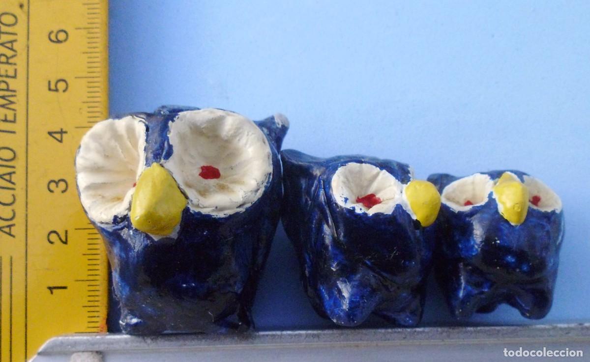 Vintage: 3 peque&ntilde;as figuras de b&uacute;hos - Foto 4