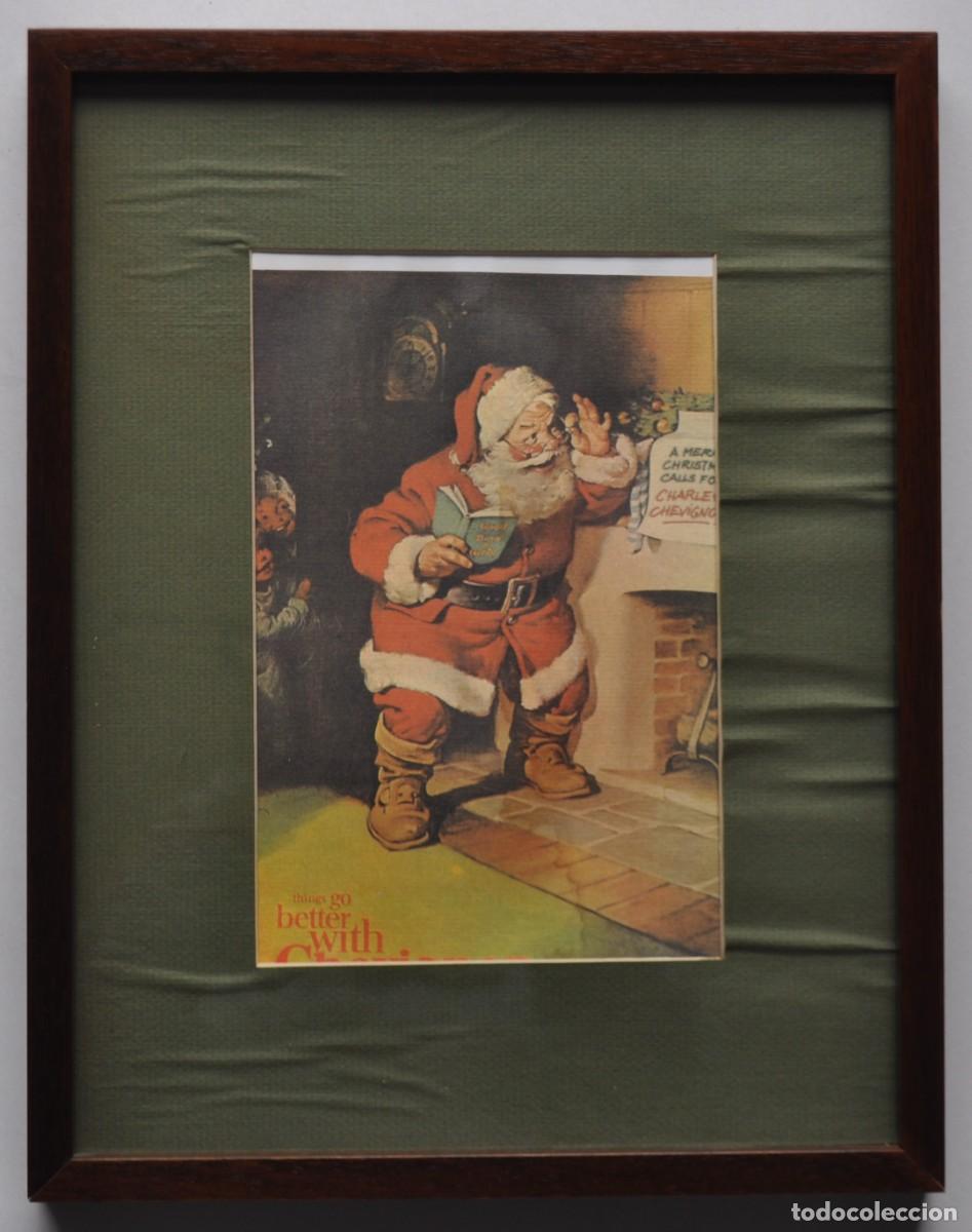 Vintage: CHEVIGNON-Propaganda Navide&ntilde;a con marco de origen. - Foto 1