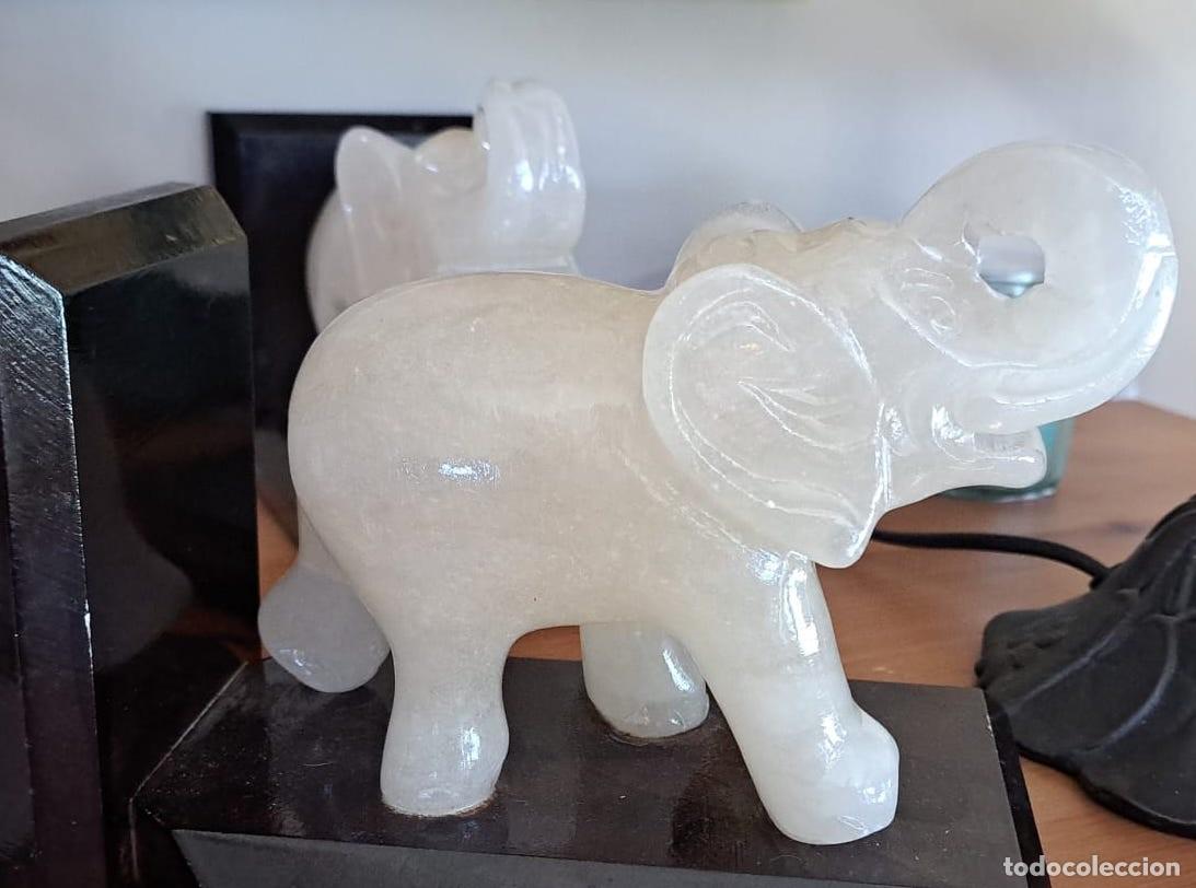 Vintage: Sujetalibros figura elefante blanco - Foto 1
