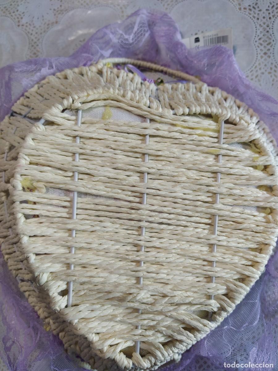 Vintage: Cesta coraz&oacute;n mimbre NUEVA - Foto 5