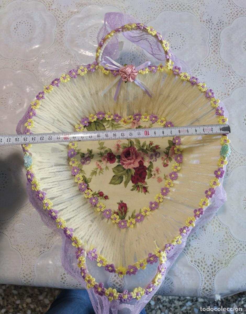 Vintage: Cesta coraz&oacute;n mimbre NUEVA - Foto 8