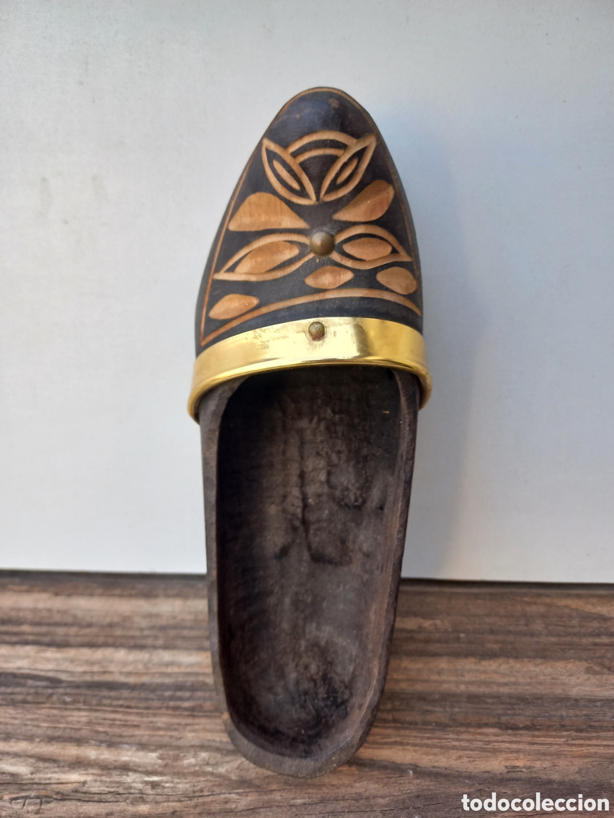 Vintage: Zueco madera decoraci&oacute;n artesan&iacute;a Asturias zapato