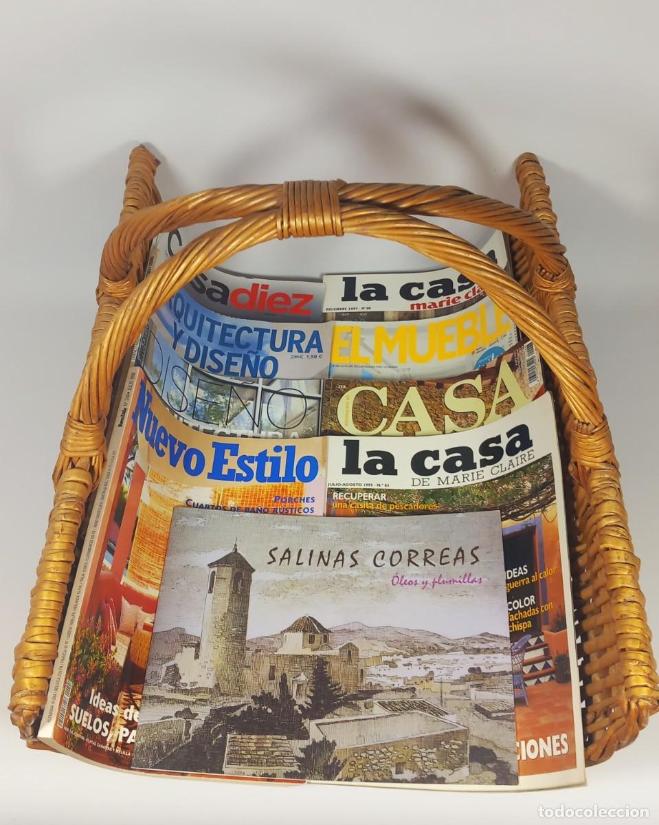 Vintage: Revistero-le&ntilde;ero-fabricado-en-mimbre