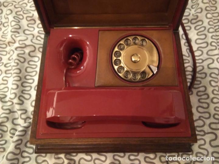 Vintage: TELEFONO ROJO TELCER EN CAJA DE MADERA - Foto 3