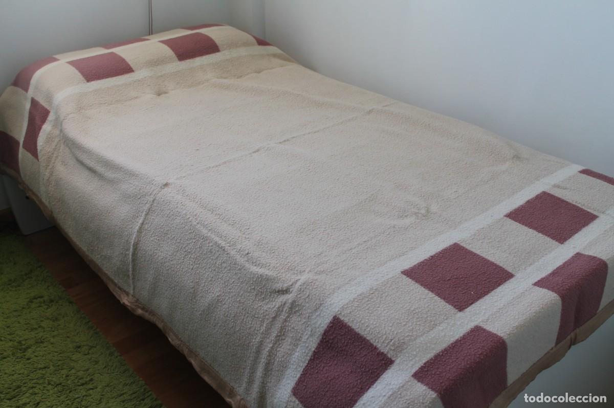 Vintage: MANTA DE LANA A&Ntilde;OS 60-CAMA DE 90
