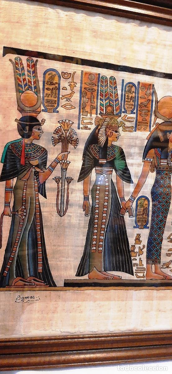 Vintage: Cuadro papiro egipcio Nefertari - Foto 4