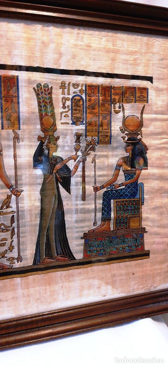 Vintage: Cuadro papiro egipcio Nefertari - Foto 5