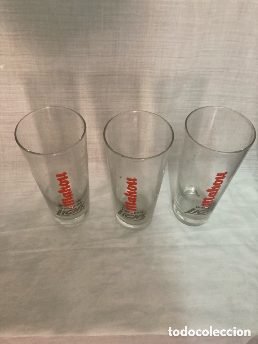 Vintage: 4 VASOS DE CERVEZA MAHOU PREMIUM LIGHT - Foto 5