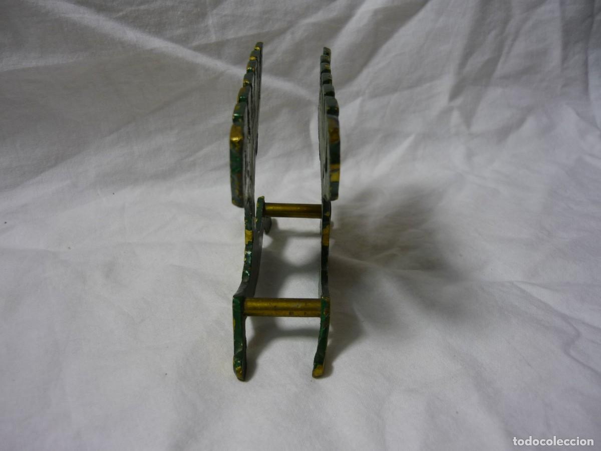 Vintage: Servilletero de bronce Shalom Jerusalem Monorah - Foto 3